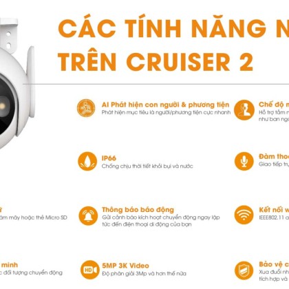 Camera IP Wifi IMOU Cruiser 2 IPC-GS7EP-5M0WE 5MP Xoay Ngoài trời Chính hãng