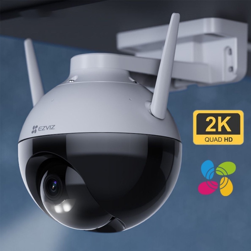 Camera IP Wifi EZVIZ C8W 4MP Xoay Ngoài trời Chính hãng (352°-95°, 2560x1440, F1.6, 4mm, Có màu ban đêm, Đàm thoại 2 chiều, DWDR, Có LAN, Kèm nguồn 12V) - 2.050.000đ-1