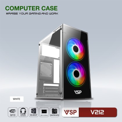 Case VSP V212 White (270x168x350mm, Hông + Mặt trước kính cường lực,