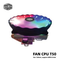 Tản nhiệt khí CPU 4 ống đồng VSP T50 LED 1 fan 12cm Top-Down LED Đa năng